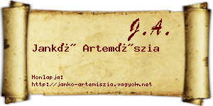 Jankó Artemíszia névjegykártya